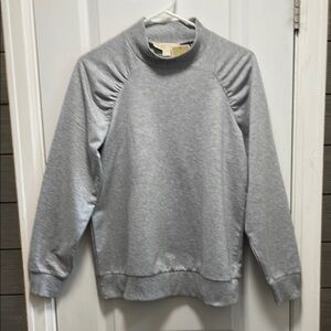 Michael Michael Kors Pearl Heather Ruched Shoulders Lightweight Sweatshirt S NWT